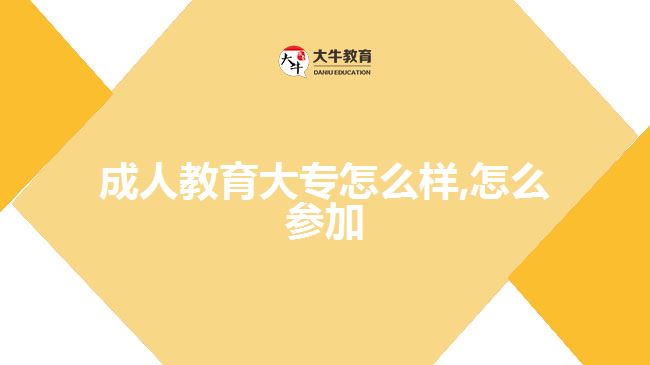 成人教育大專(zhuān)怎么樣,怎么參加