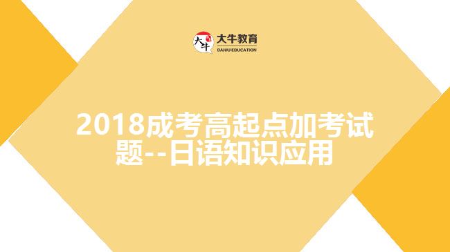 2018成考高起點加考試題--日語知識應用