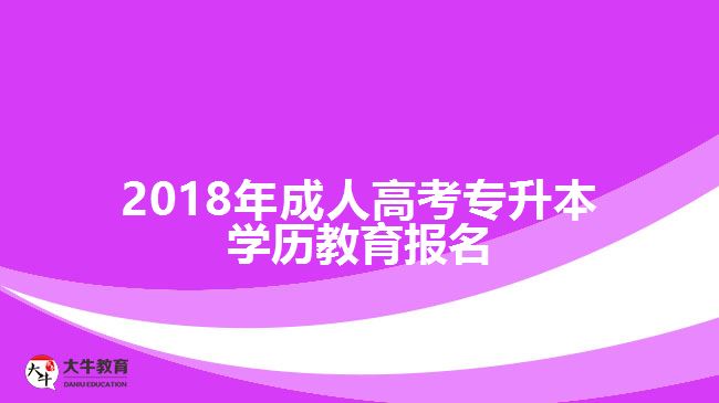 2018年成人高考專升本學(xué)歷教育報名