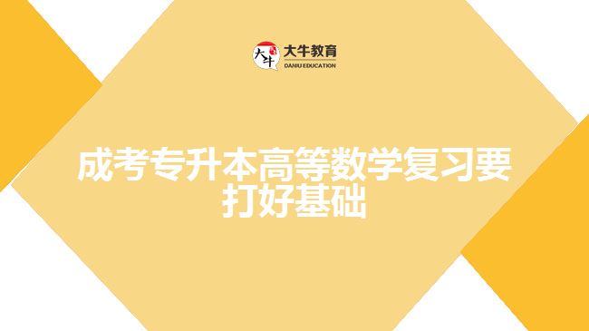 成考專升本高等數(shù)學(xué)復(fù)習(xí)要打好基礎(chǔ)