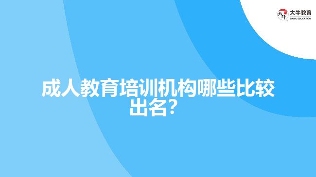 成人教育培訓(xùn)機構(gòu)哪些比較出名？