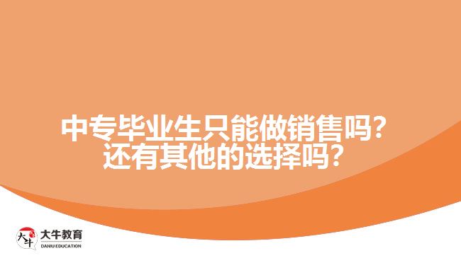 中專畢業(yè)生只能做銷售嗎？還有其他的選擇嗎？