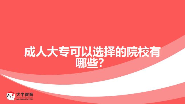 成人大?？梢赃x擇的院校有哪些？