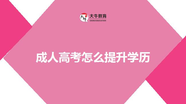 成人高考怎么提升學(xué)歷提升學(xué)歷