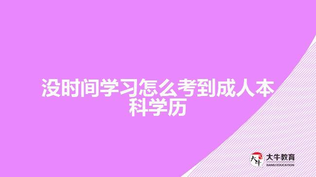 沒時間學(xué)習(xí)怎么考到成人本科學(xué)歷