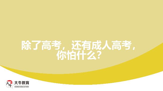 除了高考，還有成人高考，你怕什么？