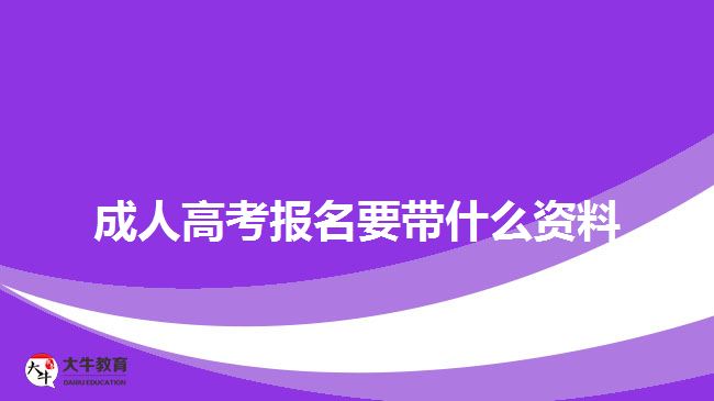 成人高考報名要帶什么資料