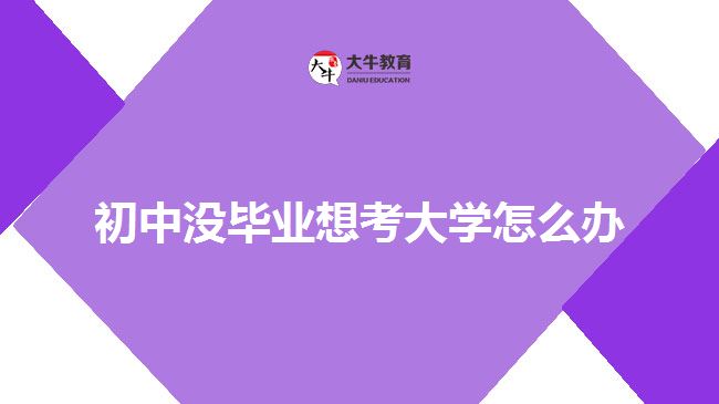 初中沒畢業(yè)也可以考大學嗎