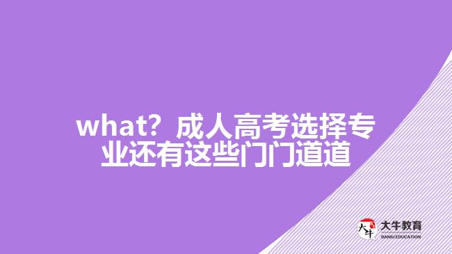 what？成人高考選擇專業(yè)還有這些門門道道