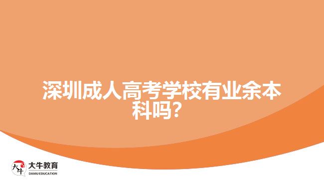 深圳成人高考學(xué)校有業(yè)余本科嗎？