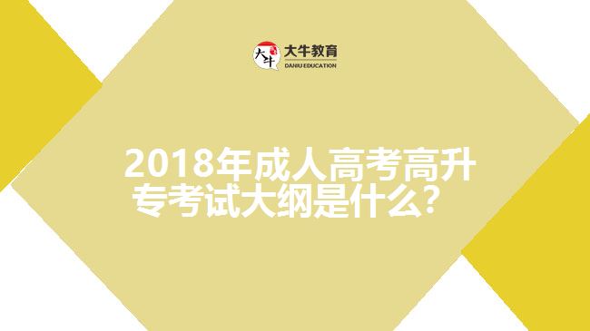  2018年成人高考高升專考試大綱是什么？