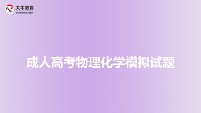 成人高考物理化學模擬試題