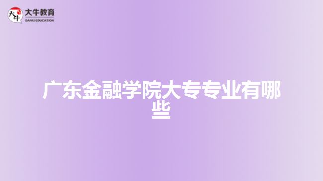 廣東金融學院大專專業(yè)有哪些