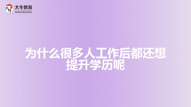 為什么很多人工作后都還想提升學(xué)歷呢