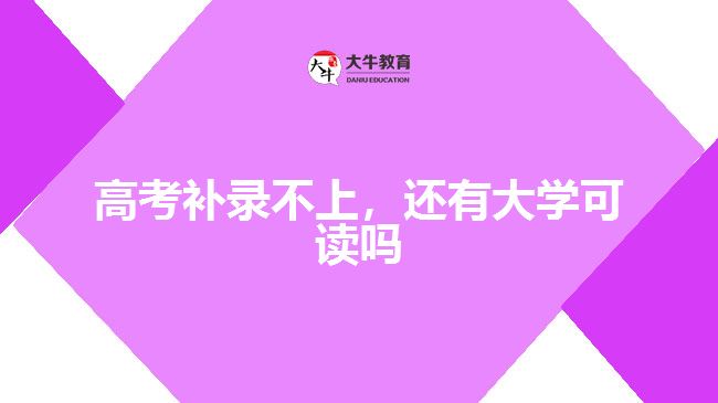 高考補(bǔ)錄不上，還有大學(xué)可讀嗎