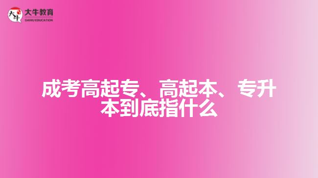 成考高起專、高起本、專升本到底指什么