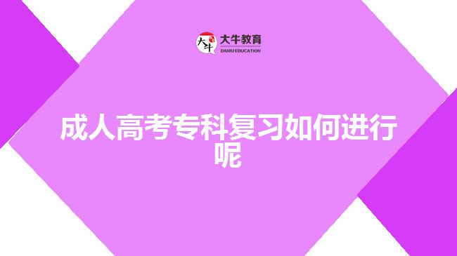 成人高考?？茝?fù)習(xí)如何進(jìn)行呢