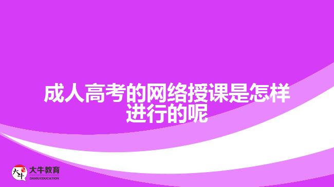 成人高考的網(wǎng)絡授課是怎樣進行的呢