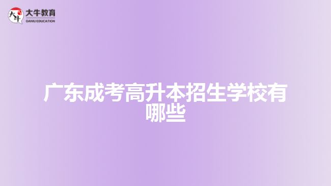 廣東成考高升本招生學(xué)校有哪些