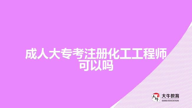 成人大?？甲?cè)化工工程師可以嗎