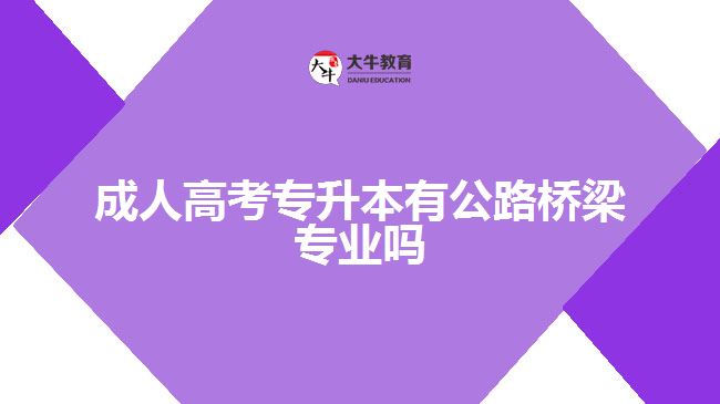 成人高考專升本有公路橋梁專業(yè)嗎