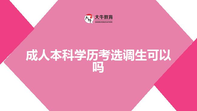 成人本科學歷考選調(diào)生可以嗎