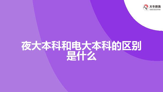 夜大本科和電大本科的區(qū)別是什么