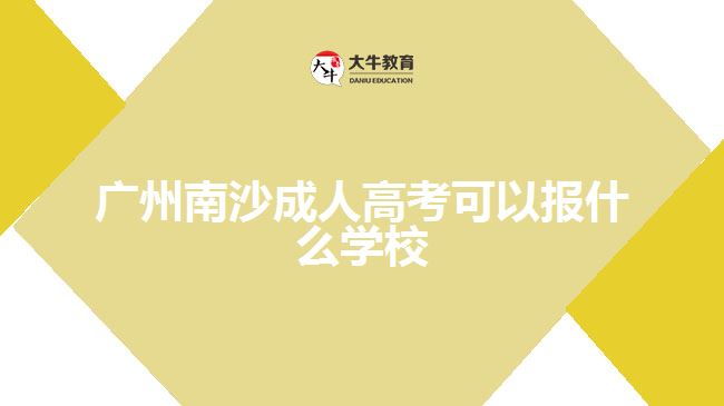 廣州南沙成人高考可以報什么學校