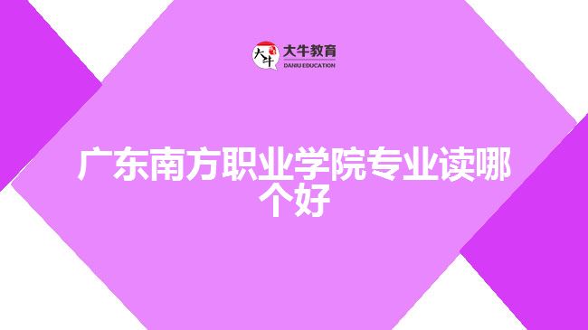 廣東南方職業(yè)學院專業(yè)讀哪個好