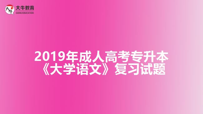 2019年成人高考專升本《大學(xué)語(yǔ)文》復(fù)習(xí)試題