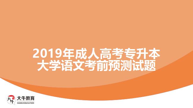 2019年成人高考專本大學(xué)語(yǔ)文考前預(yù)測(cè)試題