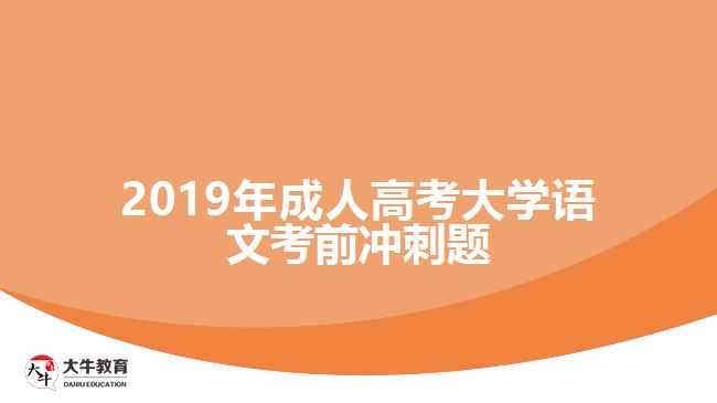 2019年成人高考大學(xué)語文考前沖刺題