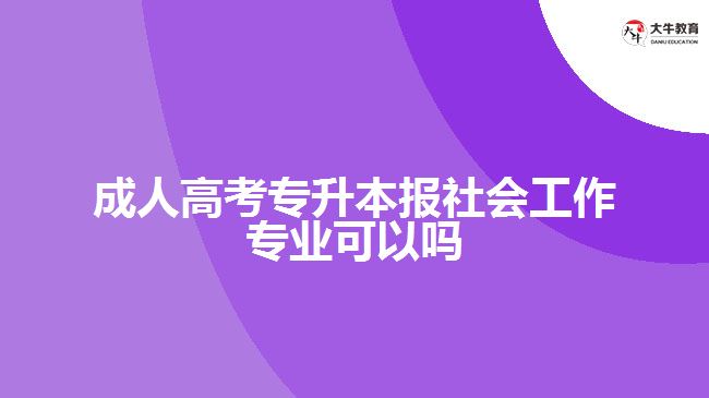 成人高考專升本報(bào)社會(huì)工作專業(yè)可以嗎