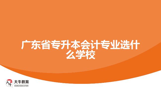 廣東省專升本會計(jì)專業(yè)選什么學(xué)校好