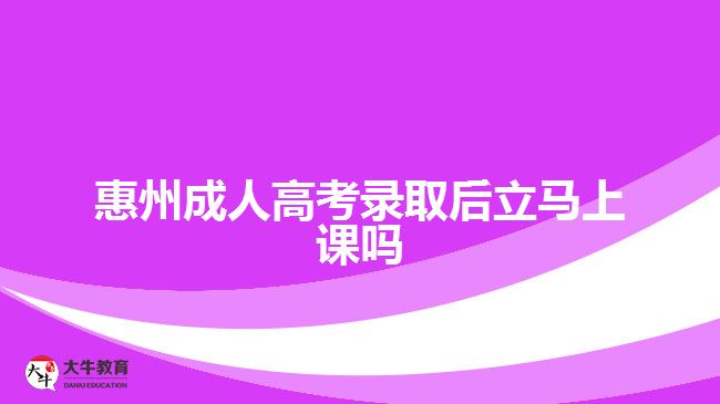 惠州成人高考錄取后立馬上課嗎