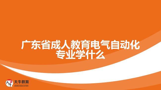 廣東省成人教育電氣自動化專業(yè)學什么