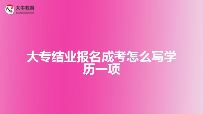 大專結(jié)業(yè)報名成考怎么寫學(xué)歷一項