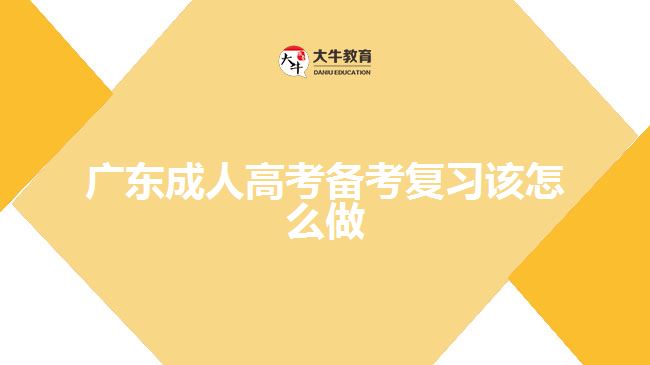 廣東成人高考備考復(fù)習(xí)該怎么做