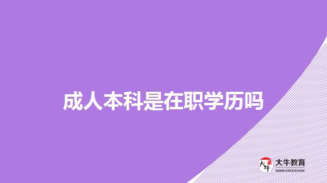 成人本科是在職學(xué)歷嗎