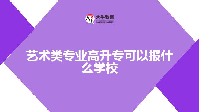 藝術(shù)類專業(yè)高升專可以報什么學校