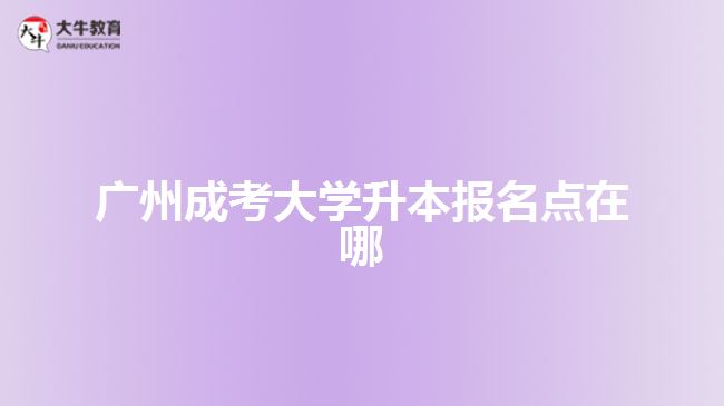 廣州成考大學(xué)升本報名點(diǎn)在哪