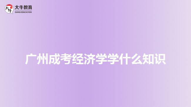 廣州成考經(jīng)濟學學什么知識