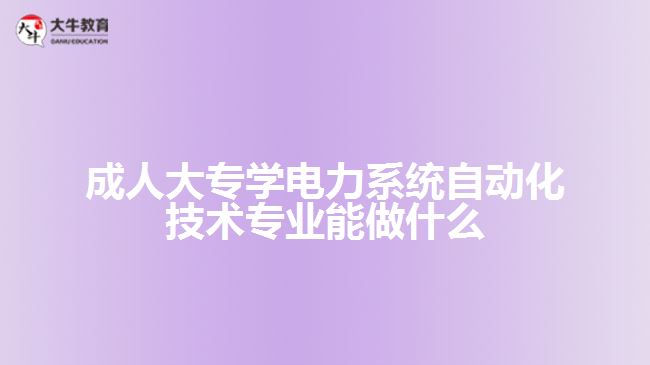 成人大專學(xué)電力系統(tǒng)自動化技術(shù)專業(yè)能做什么