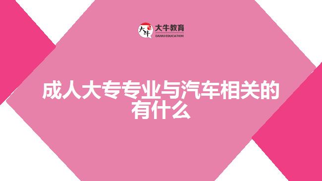 成人大專專業(yè)與汽車相關(guān)的有什么