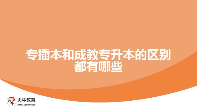 專插本和成教專升本的區(qū)別