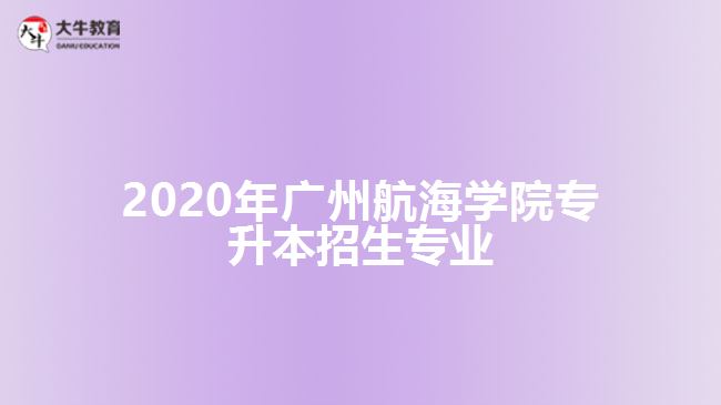 2020年廣州航海學(xué)院專升本招生專業(yè)