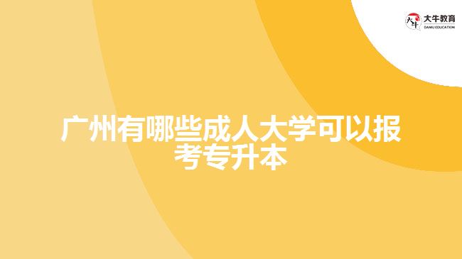 廣州有哪些成人大學可以報考專升本