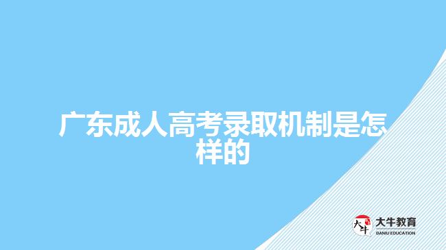 廣東成人高考錄取機制是怎樣的