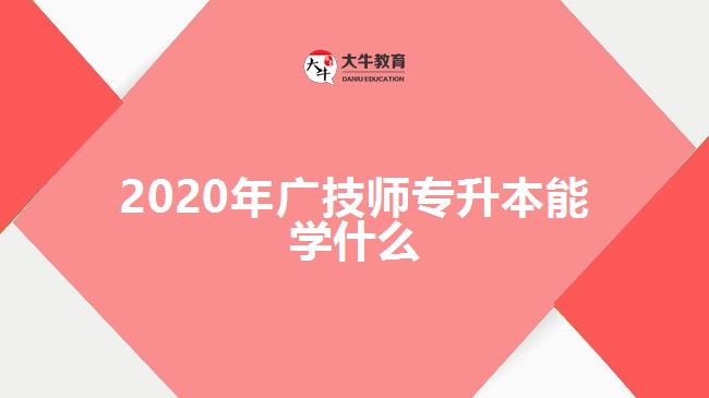 2020年廣技師專升本能學什么