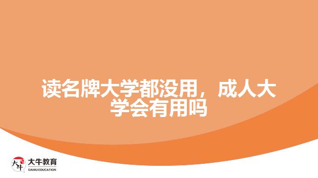 讀名牌大學(xué)都沒用，成人大學(xué)會有用嗎